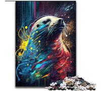 Puzzles 1000 Pieces for Teenagers The Howling Seal, Toys Educational Games Stress Relieving Parent-child Interaction (Size 26x38cm)