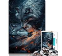 Puzzles 1000 Pieces for Teenagers The Wolf And The Girl 1000 Pieces for Teenagers,Stress Reliever Difficult Challenge Secret Santa Gifts 26x38cm