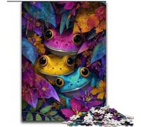 Puzzles 1000 Pieces for Teenagers Three Frogs, Challenging Game And Family Play with Fully Interlocking Randomly Shaped Pieces 50x75cm