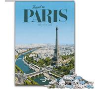 Puzzles 1000 Pieces for Teenagers Travel to Paris,Challenging To Complete But Fun And Humorous Unique Birthday And Gifts 50x75cm