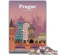 Puzzles 1000 Pieces for Teenagers Travel to Prague 1000 Pieces for Teenagers,Learning Educational Toys Family Games Unique Birthday And Gifts (26x38cm)
