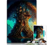 Puzzles 1000 Pieces for Teenagers Tree House Adult Jigsaw,Brain Intelligence Challenge Addictive Toys for Home Decoration (size 75x50cm)