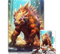 Puzzles 1000 Pieces for Teenagers Triceratops Beast 1000 Pieces for Teenagers,is Ideal As Gifts for The Whole Family Suitable for And 14 (size 75x50cm)