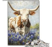 Puzzles 1000 Pieces for Teenagers Tulip Cow, Learning Educational Toys Family Games Unique Birthday And Gifts (Size 26x38cm)