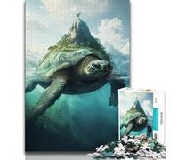Puzzles 1000 Pieces for Teenagers Turtle Island Landscape Adult Jigsaw,Brain Intelligence Challenge Addictive Toys for Home Decoration (size 75x50cm)