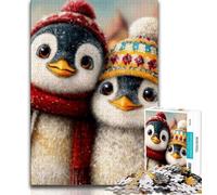 Puzzles 1000 Pieces for Teenagers Two Penguins Teenager Puzzles,Challenging Game for Is Ideal As A Gift for The Whole Family (size 75x50cm)