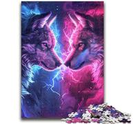 Puzzles 1000 Pieces for Teenagers Two Wolves in Colour 1000 Pieces for Teenagers,Learning Educational Toys Family Games Unique Birthday And Gifts (26x38cm)