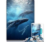 Puzzles 1000 Pieces for Teenagers Whales on The Seabed Teenager Jigsaw,learning Educational for Is Ideal As A Gift for The Whole Family 38x26cm