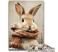 Puzzles 1000 Pieces for Teenagers Winter Rabbit Teenager Jigsaw,learning Educational for Is Ideal As A Gift for The Whole Family (38x26cm)
