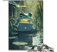 Puzzles 1000 Pieces for Teenagers Working Frog for Educational Game Challenge Toy Artists Collection, Fine Art 26x38cm