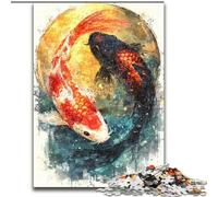 Puzzles 1000 Pieces for Teenagers Yin Yang Koi, for 14+ Challenging Game As A Gift for The Whole Family And Friends (Size 26x38cm)