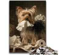 Puzzles 1000 Pieces for Teenagers Yorkshire Terrier Playing with Toilet Paper 1000 Pieces for Teenagers,Learning Educational Toys Family Games Unique Birthday And Gifts (50x75cm)