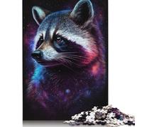 Puzzles 1000 Pieces Galaxy Raccoon Jigsaw Puzzle Decompression Toy Wooden Jigsaws Adult Birthday Gifts 1000pcs (75x50cm)