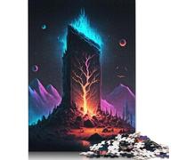 Puzzles 1000 Pieces Jigsaws Monolith Lighting Jigsaw Puzzles for Adults Wooden Creative Puzzles Jigsaw Puzzles for Teenagers Gifts 1000pcs (75x50cm)