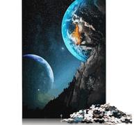 Puzzles 1000 Pieces Moon And Earth Jigsaw Puzzle Adults Puzzles Difficulty Puzzles Puzzle Education Games Toys Family Decoration 1000pcs (75x50cm)