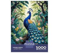 Puzzles 1000 Pièces Peacock in Lush Jungle Puzzle Adulte, Jeu De Réflexion, Analyse Et Logique, Cadeaux De Noël Et D'anniversaire 38x26cm/1000pcs