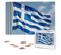 Puzzles 1000 Pieces Personalized Jigsaw Puzzles greek flag Puzzle Challenging Picture with storage bag Photo Puzzle for Adults Wedding (75 X 50 CM)