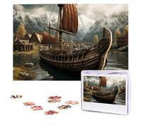 Puzzles 1000 Pieces Personalized Jigsaw Puzzles Old Viking Boat_78819509 Puzzle Challenging Picture with storage bag Photo Puzzle for Adults Wedding (75 X 50 CM)