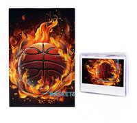 Puzzles 1000 Pieces Personalized Wooden Puzzle Basketball logo with flames Jigsaw Puzzles for Adults Photos Picture Puzzle for Family Wedding Christmas Anniversay Birthday Gifts