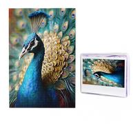 Puzzles 1000 Pieces Personalized Wooden Puzzle Beautiful peacock Jigsaw Puzzles for Adults Photos Picture Puzzle for Family Wedding Christmas Anniversay Birthday Gifts