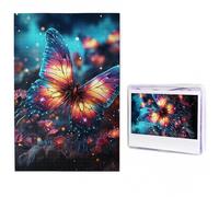 Puzzles 1000 Pieces Personalized Wooden Puzzle Butterfly in the Milky Way Jigsaw Puzzles for Adults Photos Picture Puzzle for Family Wedding Christmas Anniversay Birthday Gifts