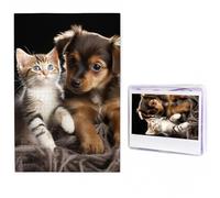 Puzzles 1000 Pieces Personalized Wooden Puzzle Cute Cats and Dogs Playing Jigsaw Puzzles for Adults Photos Picture Puzzle for Family Wedding Christmas Anniversay Birthday Gifts