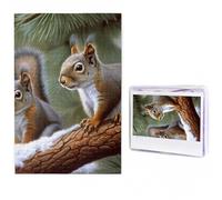 Puzzles 1000 Pieces Personalized Wooden Puzzle Little Squirrel Jigsaw Puzzles for Adults Photos Picture Puzzle for Family Wedding Christmas Anniversay Birthday Gifts