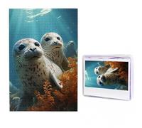 Puzzles 1000 Pieces Personalized Wooden Puzzle Seals Jigsaw Puzzles for Adults Photos Picture Puzzle for Family Wedding Christmas Anniversay Birthday Gifts