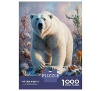 Puzzles 1000 Pièces Polar Bear Ice King Puzzle Adulte, Jeu De Réflexion, Analyse Et Logique, Cadeaux De Noël Et D'anniversaire 38x26cm/1000pcs