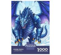 Puzzles 1000 Pièces Pour Adolescents Armored Blue Dragon in Snowy Landscape Puzzles Pour Adolescents, Jouets Anti-stress, Difficile, Excellent Cadeau Pour Les Jeux 70x50cm/1000pcs