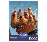 Puzzles 1000 Pièces Pour Adolescents Chickens on Rollercoaster Puzzle Jouet Décoration Murale Vacances À La Maison Cadeaux Pour Les Amis Et La Famille 70x50cm/1000pcs