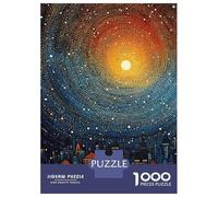 Puzzles 1000 Pièces Pour Adolescents Cityscape Under Starry Sky Puzzle Jouet Décoration Murale Vacances À La Maison Cadeaux Pour Les Amis Et La Famille 38x26cm/1000pcs