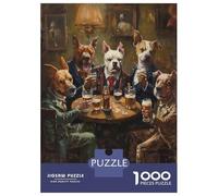Puzzles 1000 Pièces Pour Adolescents Dogs Beer In A Tavern Puzzle Jouet Décoration Murale Vacances À La Maison Cadeaux Pour Les Amis Et La Famille 70x50cm/1000pcs