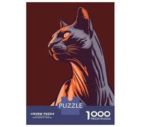 Puzzles 1000 Pièces Pour Adolescents Elegant Cat Portrait Puzzle Jouet Décoration Murale Vacances À La Maison Cadeaux Pour Les Amis Et La Famille 38x26cm/1000pcs
