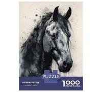 Puzzles 1000 Pièces Pour Adolescents Horse Beauty Watercolor Puzzles Pour Adolescents, Jouets Anti-stress, Difficile, Excellent Cadeau Pour Les Jeux 38x26cm/1000pcs