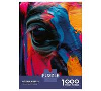 Puzzles 1000 Pièces Pour Adolescents Horse Eye Abstract Art Puzzle Jouet Décoration Murale Vacances À La Maison Cadeaux Pour Les Amis Et La Famille 38x26cm/1000pcs