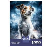 Puzzles 1000 Pièces Pour Adolescents Jack Russell Terrier in Storm Puzzle Jouet Décoration Murale Vacances À La Maison Cadeaux Pour Les Amis Et La Famille 38x26cm/1000pcs