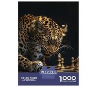 Puzzles 1000 Pièces Pour Adolescents Leopard Chess Puzzles Pour Adolescents, Jouets Anti-stress, Difficile, Excellent Cadeau Pour Les Jeux 52x38cm/1000pcs