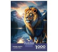 Puzzles 1000 Pièces Pour Adolescents Lion Mountain Landscape Sunset Puzzles Pour Adolescents, Jouets Anti-stress, Difficile, Excellent Cadeau Pour Les Jeux 38x26cm/1000pcs