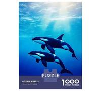 Puzzles 1000 Pièces Pour Adolescents Orcas Swimming Underwater Puzzle Jouet Décoration Murale Vacances À La Maison Cadeaux Pour Les Amis Et La Famille 38x26cm/1000pcs