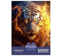 Puzzles 1000 Pièces Pour Adolescents Powerful Energy Tiger Puzzles Pour Adolescents, Jouets Anti-stress, Difficile, Excellent Cadeau Pour Les Jeux 38x26cm/1000pcs