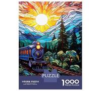 Puzzles 1000 Pièces Pour Adolescents Railway Art Train Journey Puzzle Jouet Décoration Murale Vacances À La Maison Cadeaux Pour Les Amis Et La Famille 38x26cm/1000pcs