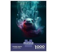 Puzzles 1000 Pièces Pour Adolescents Seal Water Neon Smoke Art Puzzles Pour Adolescents, Jouets Anti-stress, Difficile, Excellent Cadeau Pour Les Jeux 38x26cm/1000pcs