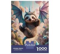 Puzzles 1000 Pièces Pour Adolescents Sloth Pup Dragon Unicorn Hybrid Puzzle Jouet Décoration Murale Vacances À La Maison Cadeaux Pour Les Amis Et La Famille 70x50cm/1000pcs