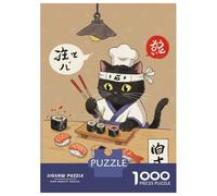 Puzzles 1000 Pièces Pour Adolescents Sushi Cat Puzzles Pour Adolescents, Jouets Anti-stress, Difficile, Excellent Cadeau Pour Les Jeux 38x26cm/1000pcs