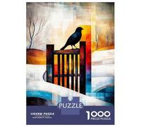 Puzzles 1000 Pièces Pour Adolescents The Magpie - Monet Inspired - Geometric Winter Scene - Abstract Impressionist Landscape Puzzles Pour Adolescents, Jouets Anti-stress, Difficile, Excellent Cadeau P