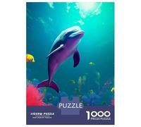 Puzzles 1000 Pièces Pour Adultes Dolphin Coral Dive Puzzle Adulte Jeux De Société Pour S'amuser En Famille Cadeau D'anniversaire, Cadeaux, 52x38cm/1000pcs