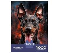 Puzzles 1000 Pièces Pour Adultes Funny Doberman Portrait Puzzle Adulte Jeux De Société Pour S'amuser En Famille Cadeau D'anniversaire, Cadeaux, 52x38cm/1000pcs