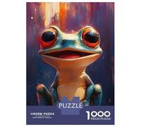 Puzzles 1000 Pièces Smiling Frog Painting Puzzle Adulte, Jeu De Réflexion, Analyse Et Logique, Cadeaux De Noël Et D'anniversaire 52x38cm/1000pcs