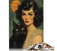 Puzzles 1000 Pieces Vintage Halloween Witch Jigsaw Puzzle Adults Puzzles Difficulty Puzzles Puzzle Education Games Toys Family Decoration 1000pcs (75x50cm)